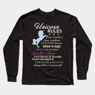 Unicorn Rules Graphic Long Sleeve T-Shirt